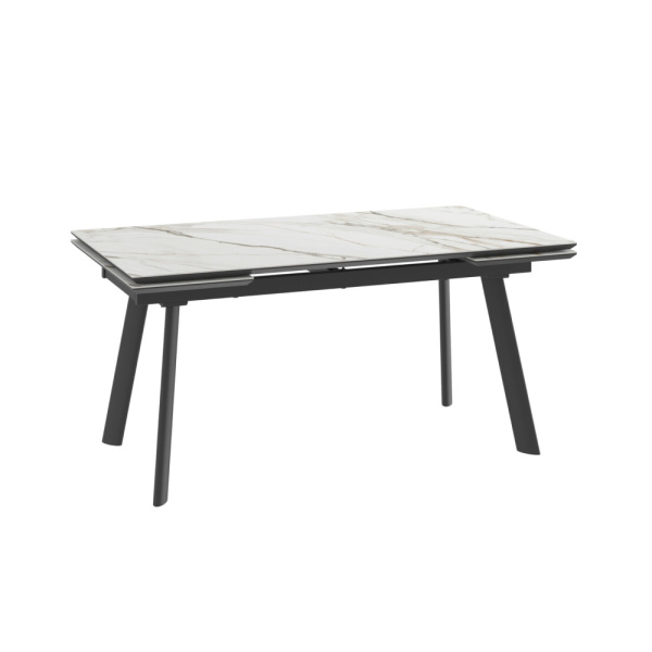 Стол MILANA FOUR-160, раздвижной 160(40+40)x90, CALAKATTA GOLD ST CER/ЧЕРНЫЙ